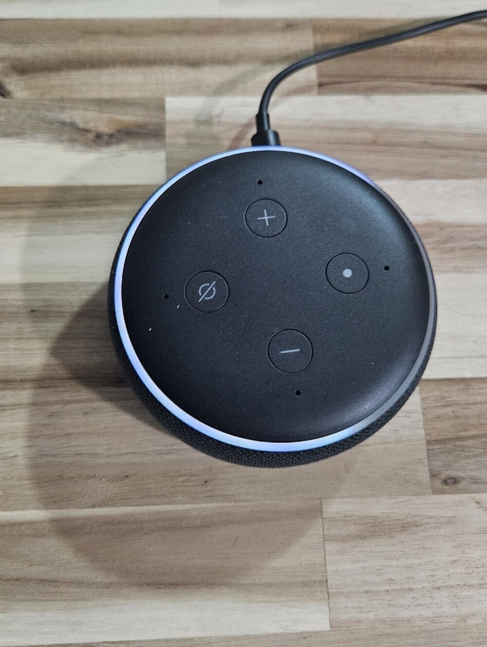 Amazon Echo Voice Assistant Smart Speaker - Black with Blue LED Ring